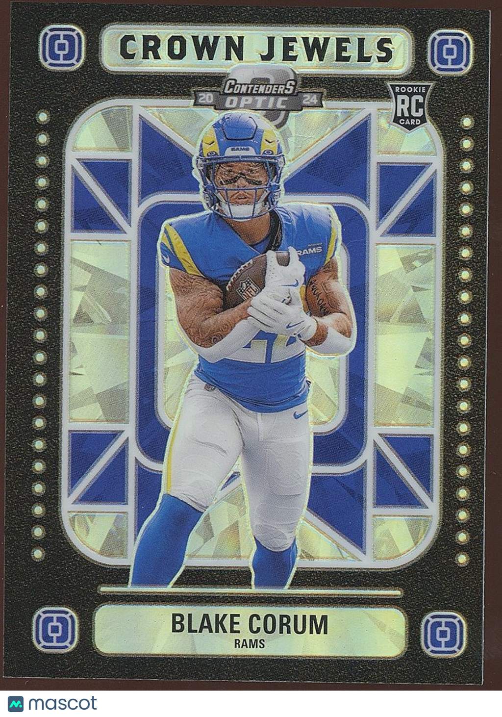 Blake Corum 2024 Contenders Crown Jewels SSP CASE HIT RC Los Angeles Rams