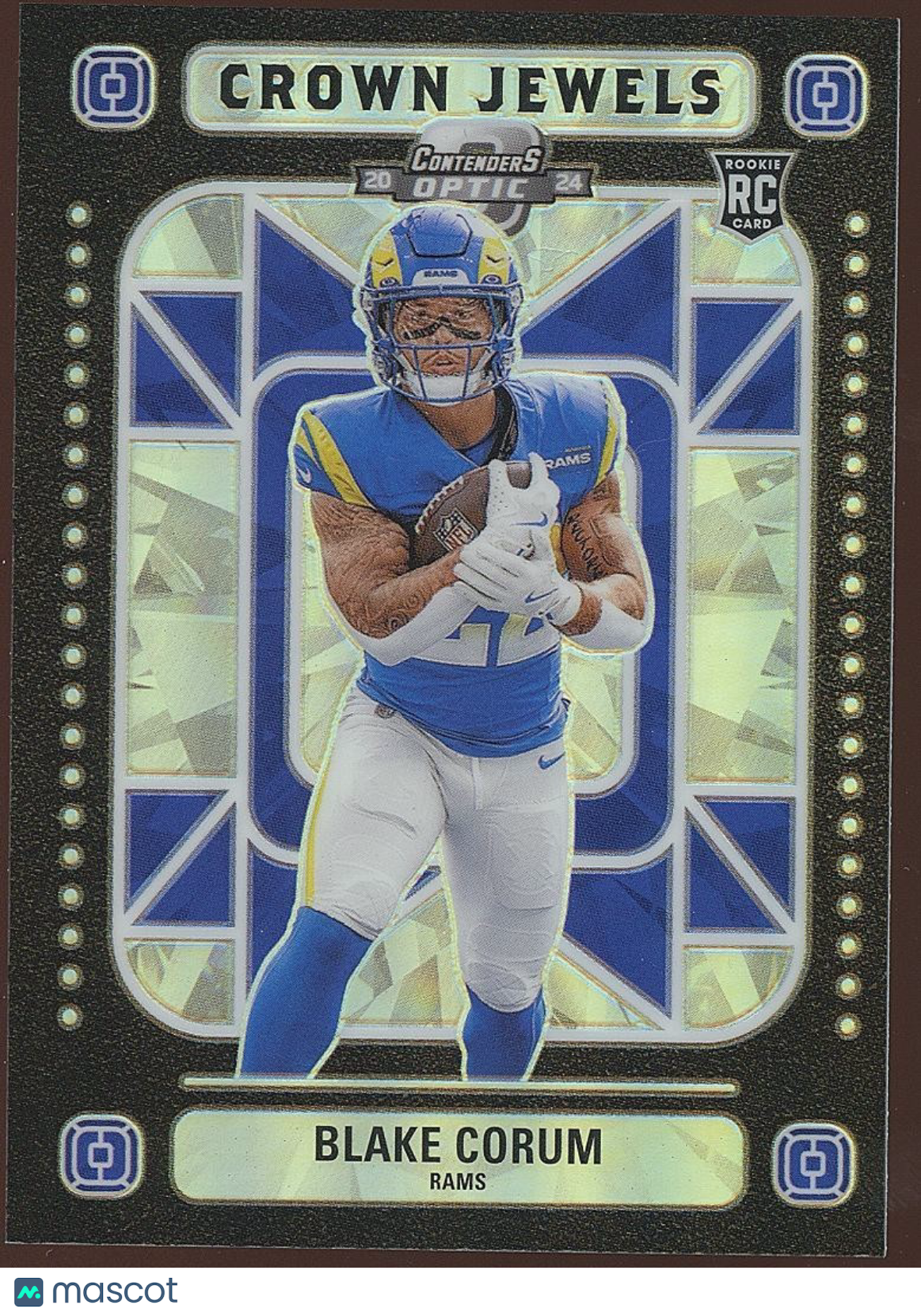 Blake Corum 2024 Contenders Crown Jewels SSP CASE HIT RC Los Angeles Rams