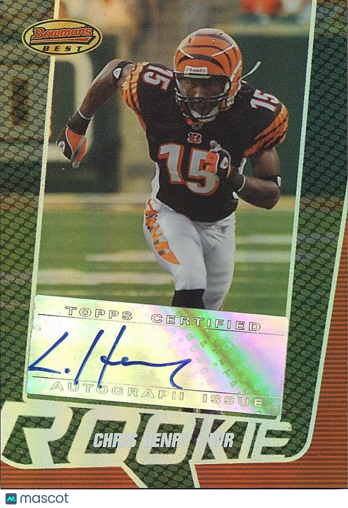 Chris Henry 2005 Bowman's Best Auto Autograph RC Rookie Bengals 393/599