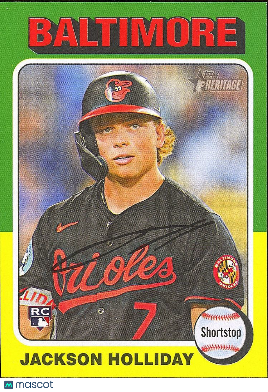 Jackson Holliday 2024 Topps Heritage City Swap SSP Rookie RC Orioles #692