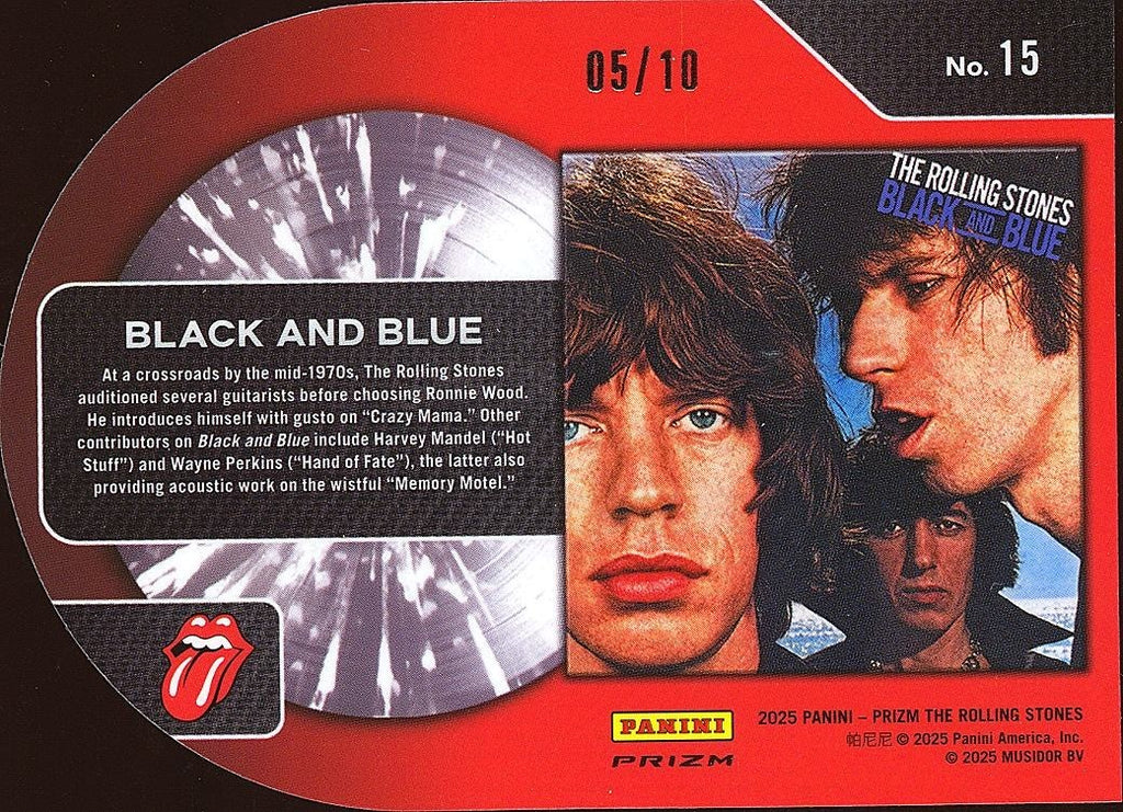 Black And Blue 2025 Prizm Rolling Stones True GOLD Prizm Die-Cut 5/10 #15