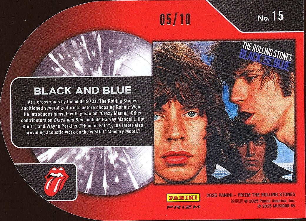 Black And Blue 2025 Prizm Rolling Stones True GOLD Prizm Die-Cut 5/10 #15