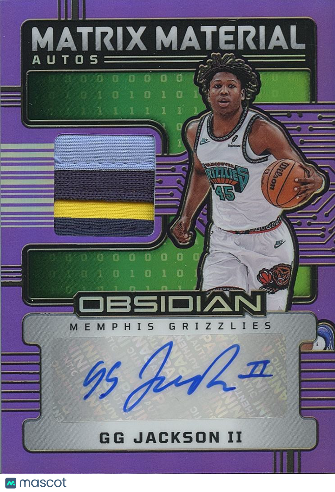 GG Jackson II 2024-25 Obsidian Auto Autograph Patch Memphis Grizzlies 47/49
