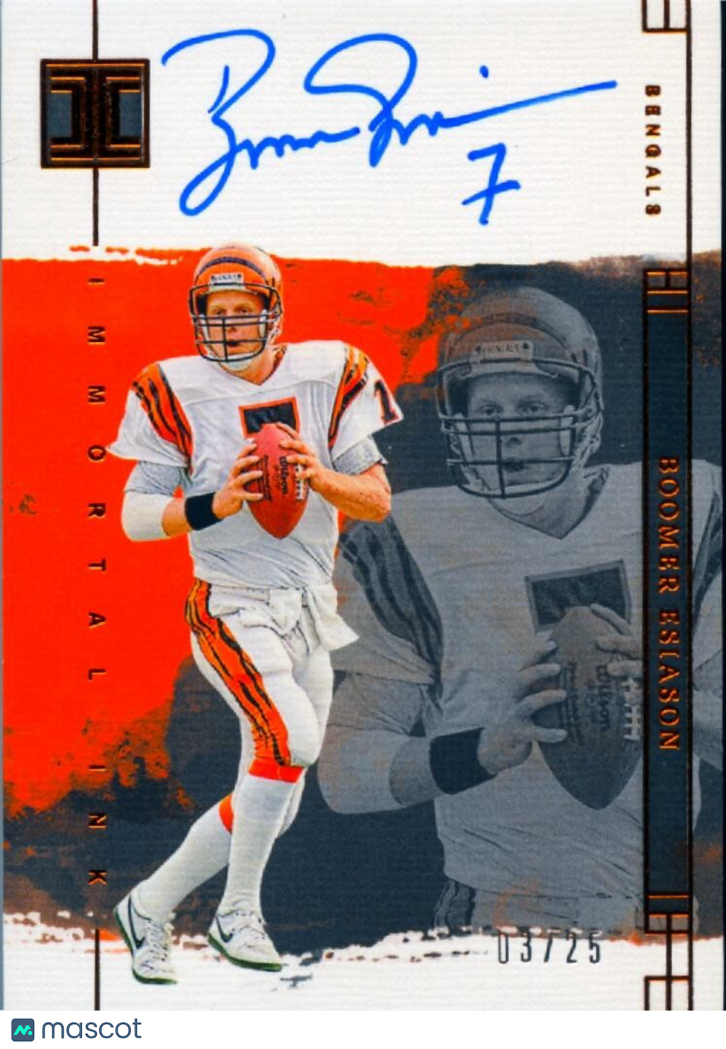 Boomer Esiason 2024 Impeccable On Card Auto Autograph Cincinnati Bengals 3/25