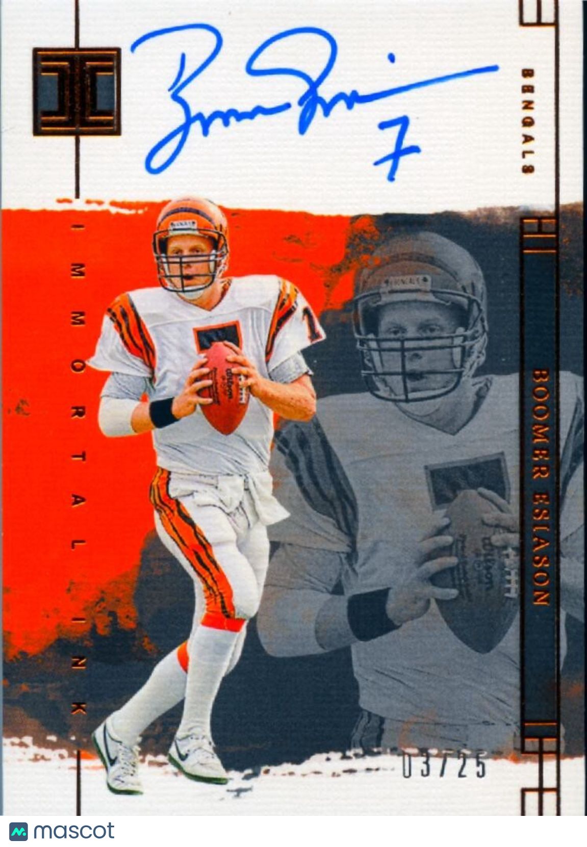 Boomer Esiason 2024 Impeccable On Card Auto Autograph Cincinnati Bengals 3/25