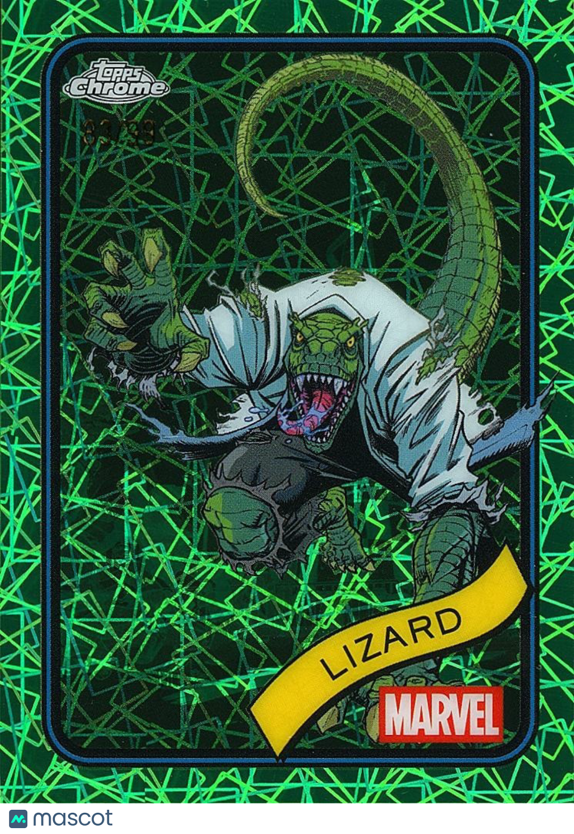 2025 Topps Chrome Marvel Lizard SP Hulk Green Lazer Refractor Color Match 83/99