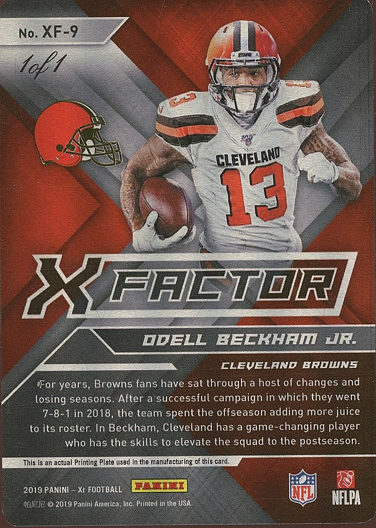 Odell Beckham Jr. 2019 XR Magenta Printing Plate Cleveland Browns 1/1