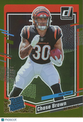 Chase Brown 2023 Donruss GOLD Rated Rookie RC Cincinnati Bengals 29/50