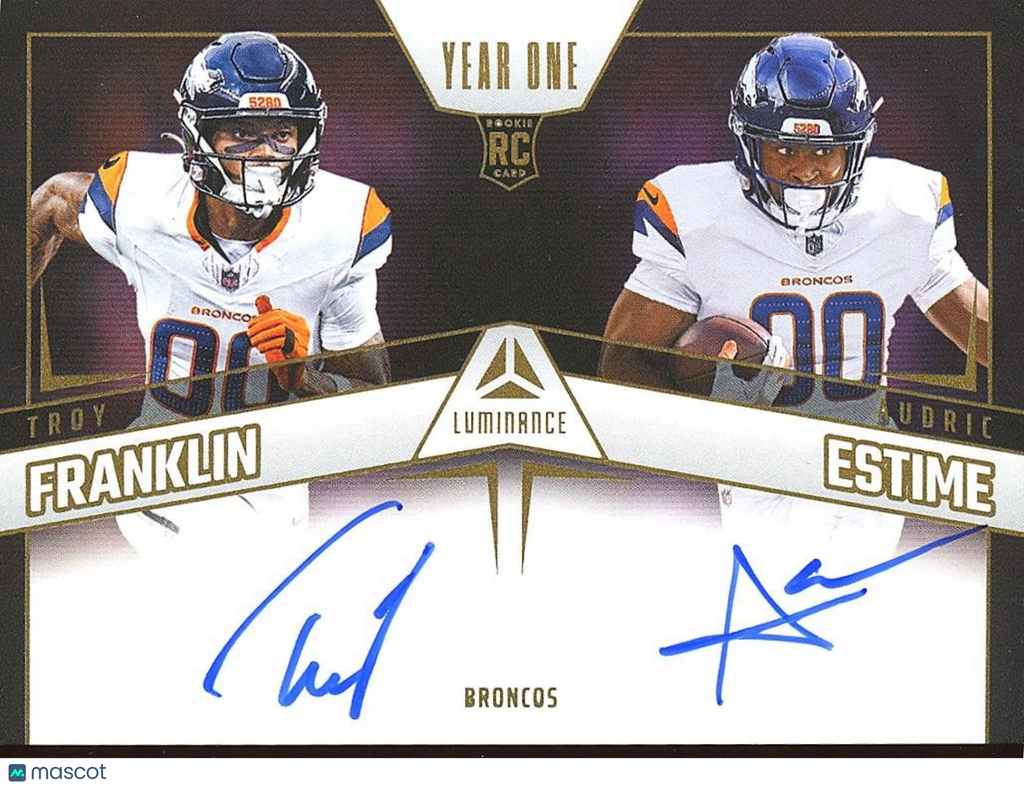 Troy Franklin / Audric Estime 2024 Luminance Dual Auto Autograph RC Broncos