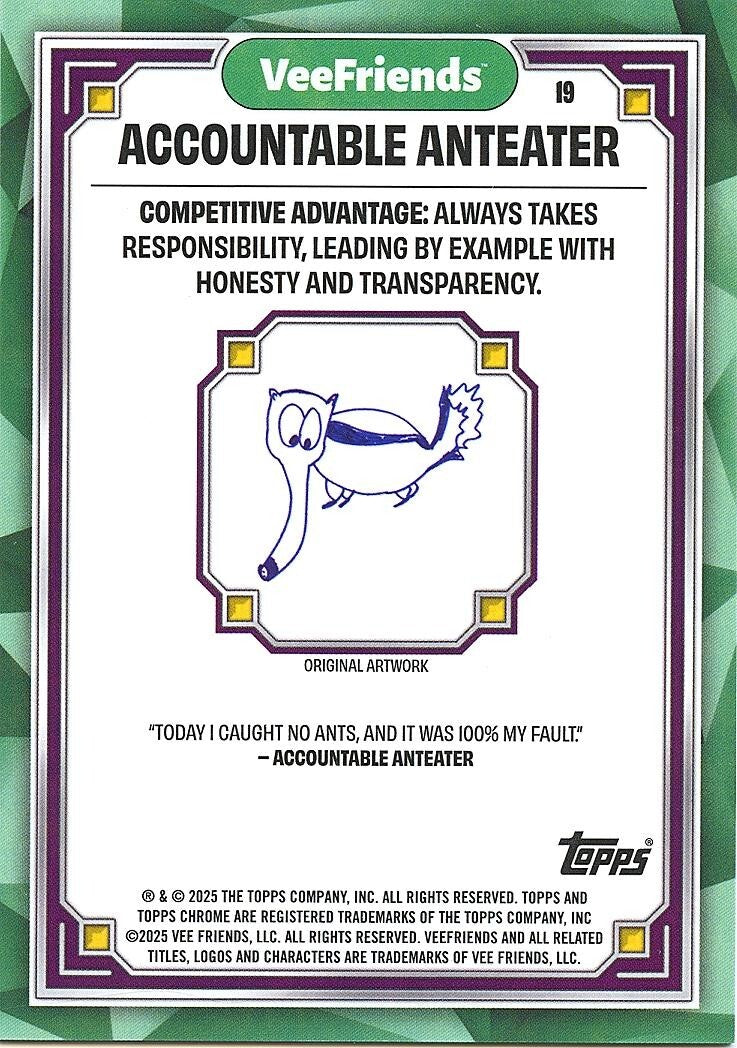 2025 VeeFriends Chrome Green Refractor - Accountable Anteater 61/99 - VF-19