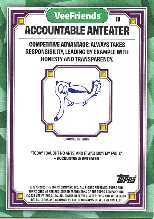 2025 VeeFriends Chrome Green Refractor - Accountable Anteater 61/99 - VF-19