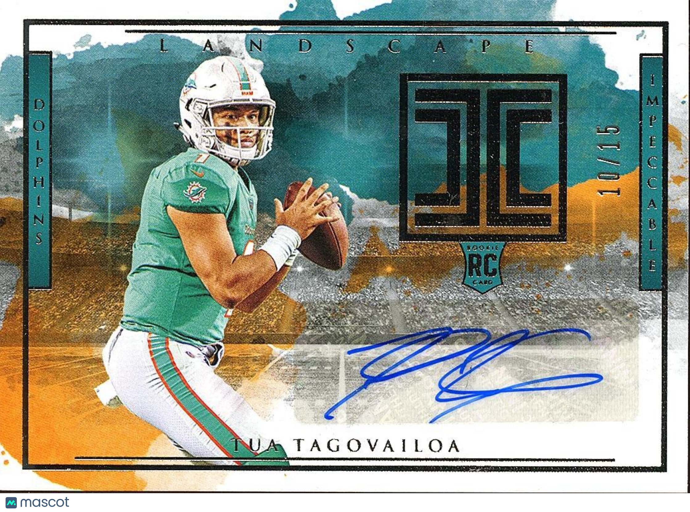 Tua Tagovailoa 2020 Impeccable Auto Autograph SSP Rookie RC Miami Dolphins 10/15