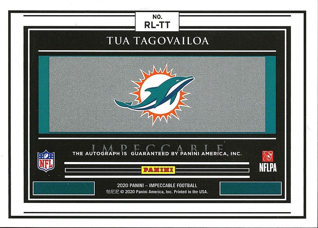 Tua Tagovailoa 2020 Impeccable Auto Autograph SSP Rookie RC Miami Dolphins 10/15