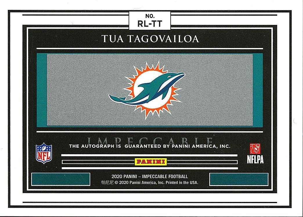 Tua Tagovailoa 2020 Impeccable Auto Autograph SSP Rookie RC Miami Dolphins 10/15