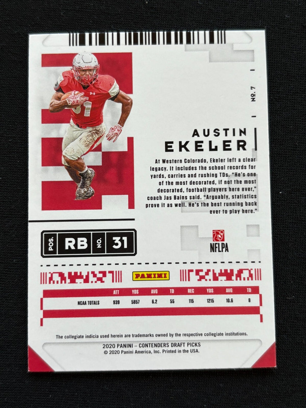 Austin Ekeler 2020 Contenders GALACTIC CASE HIT SSP Los Angeles Chargers