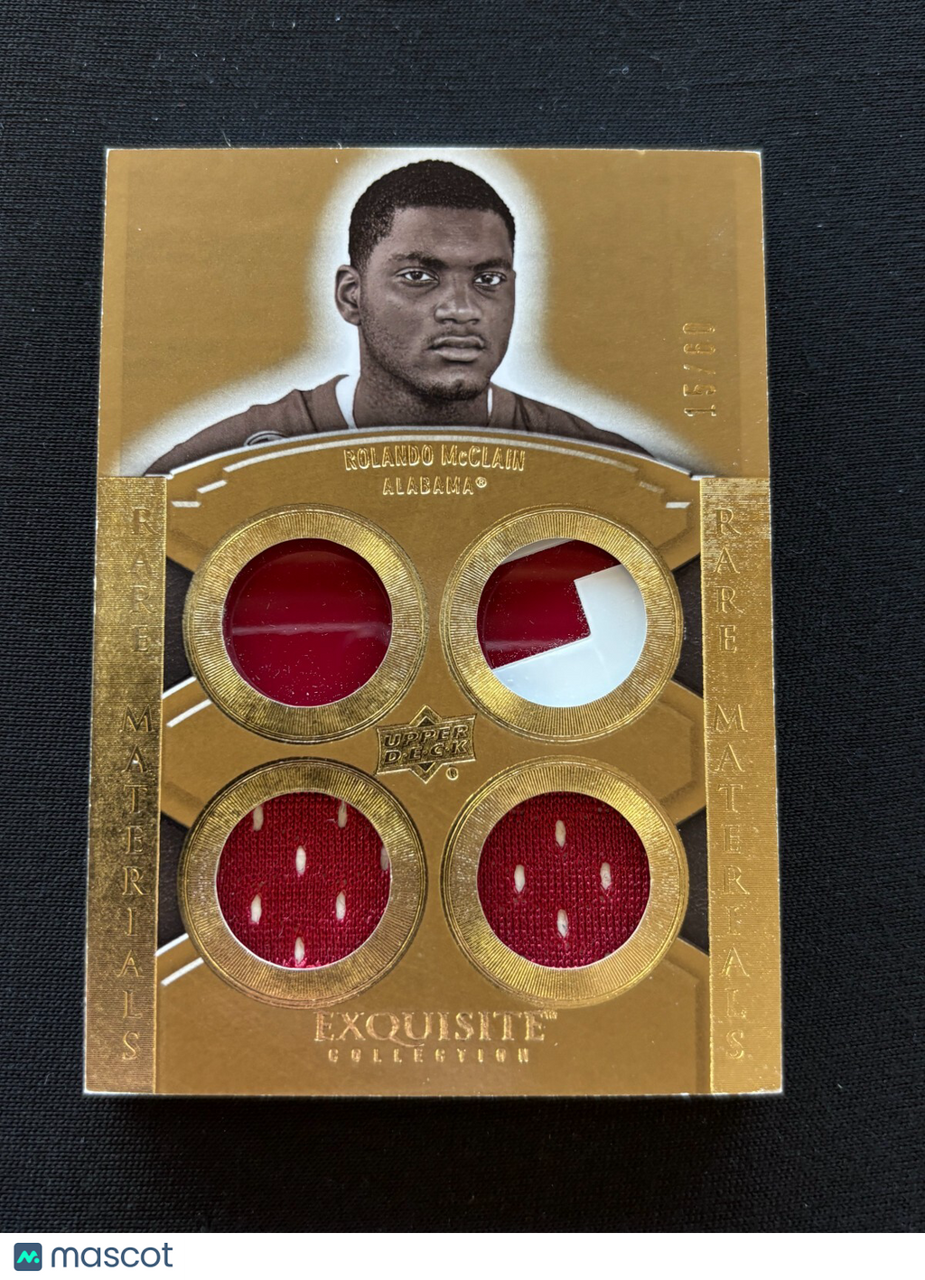 Ronaldo Mcclain 2010 Upper Deck Exquisite Rare Helmet Patch Alabama 15/60