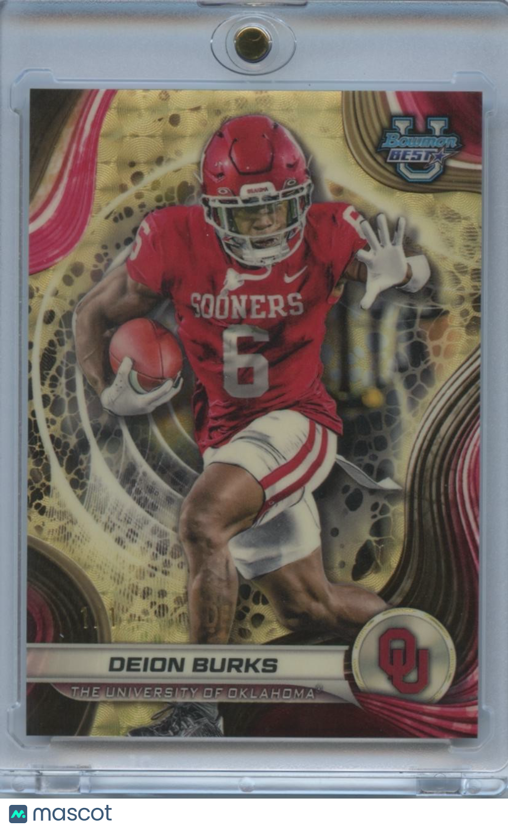 Deion Burks 2024 Bowman's Best SUPERFRACTOR Rookie RC 1/1 Oklahoma Sooners