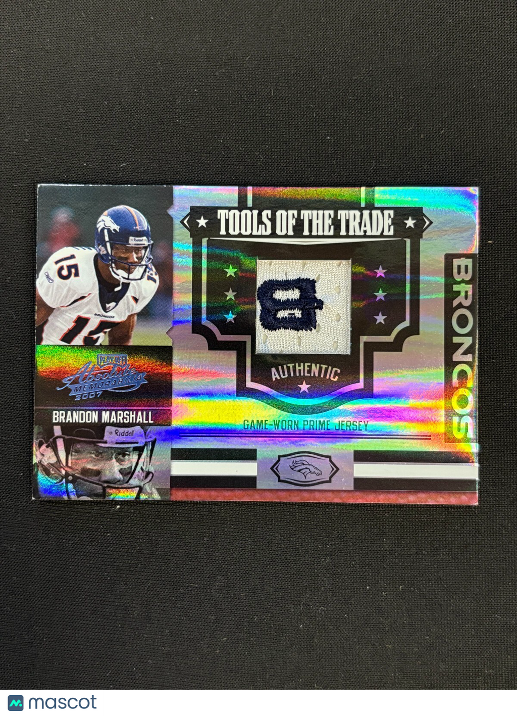 Brandon Marshall 2007 Absolute Game Worn Logo Patch Denver Broncos 8/40