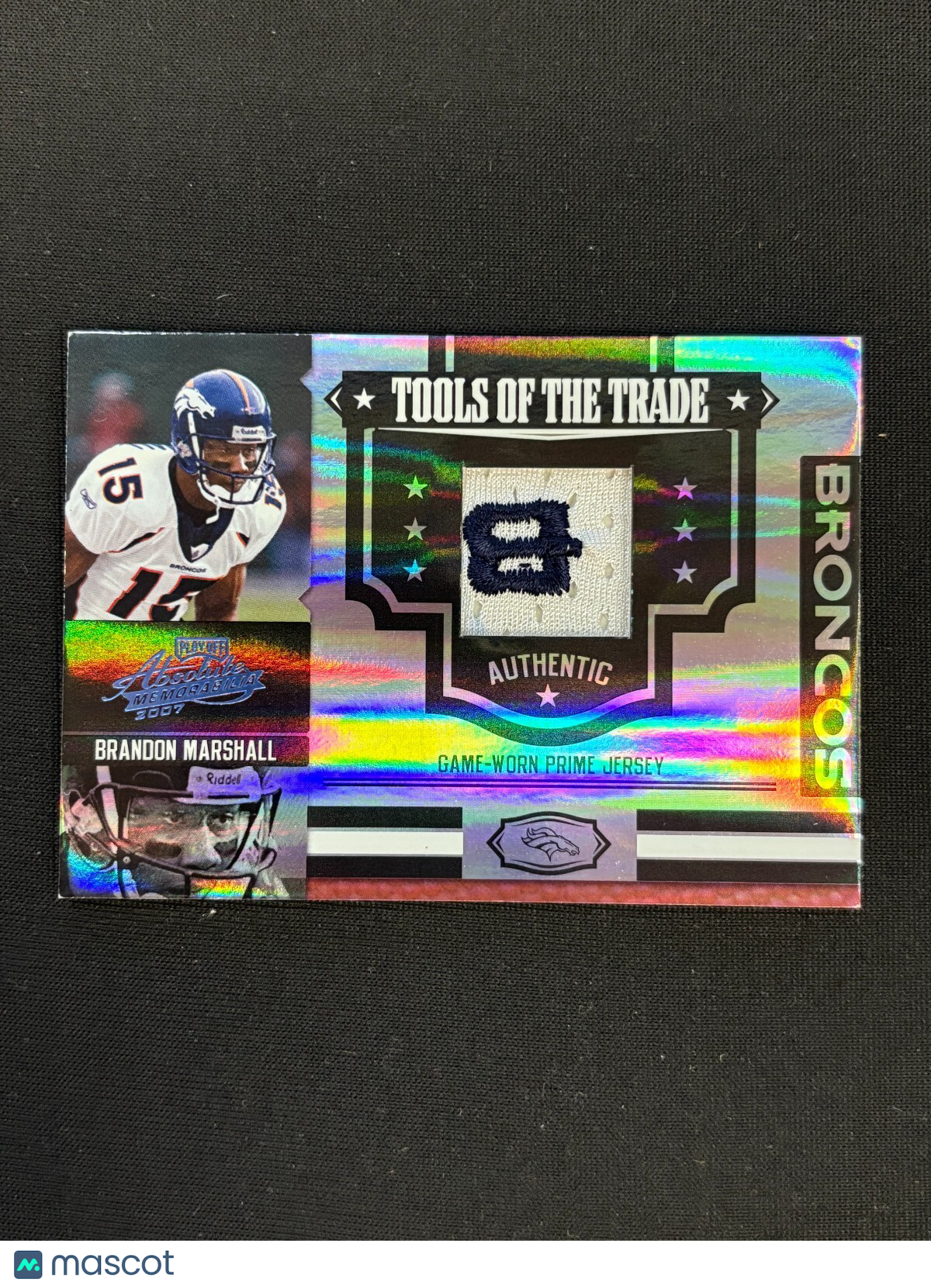 Brandon Marshall 2007 Absolute Game Worn Logo Patch Denver Broncos 8/40