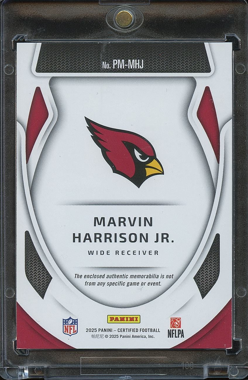 Marvin Harrison Jr. 2025 Certified Lime Green Patch Arizona Cardinals 1/15
