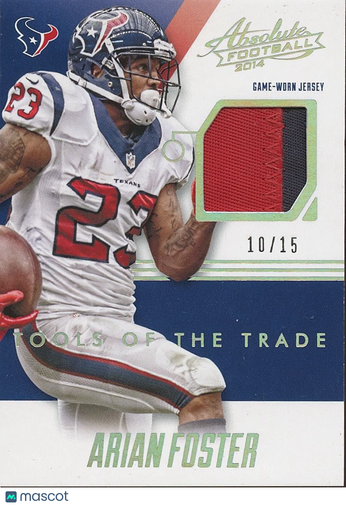 Arian Foster 2014 Absolute Tools Game Worn Patch Houston Texans 10/15