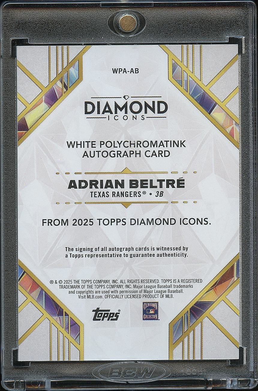 Adrian Beltre 2025 Diamond Icons Green Ink Auto Autograph Texas Rangers 8/10
