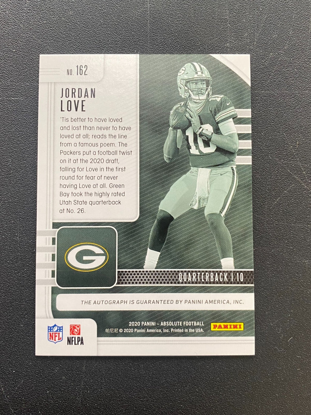 Jordan Love 2020 Absolute Green Spectrum Auto Autograph RC Rookie Packers 13/25