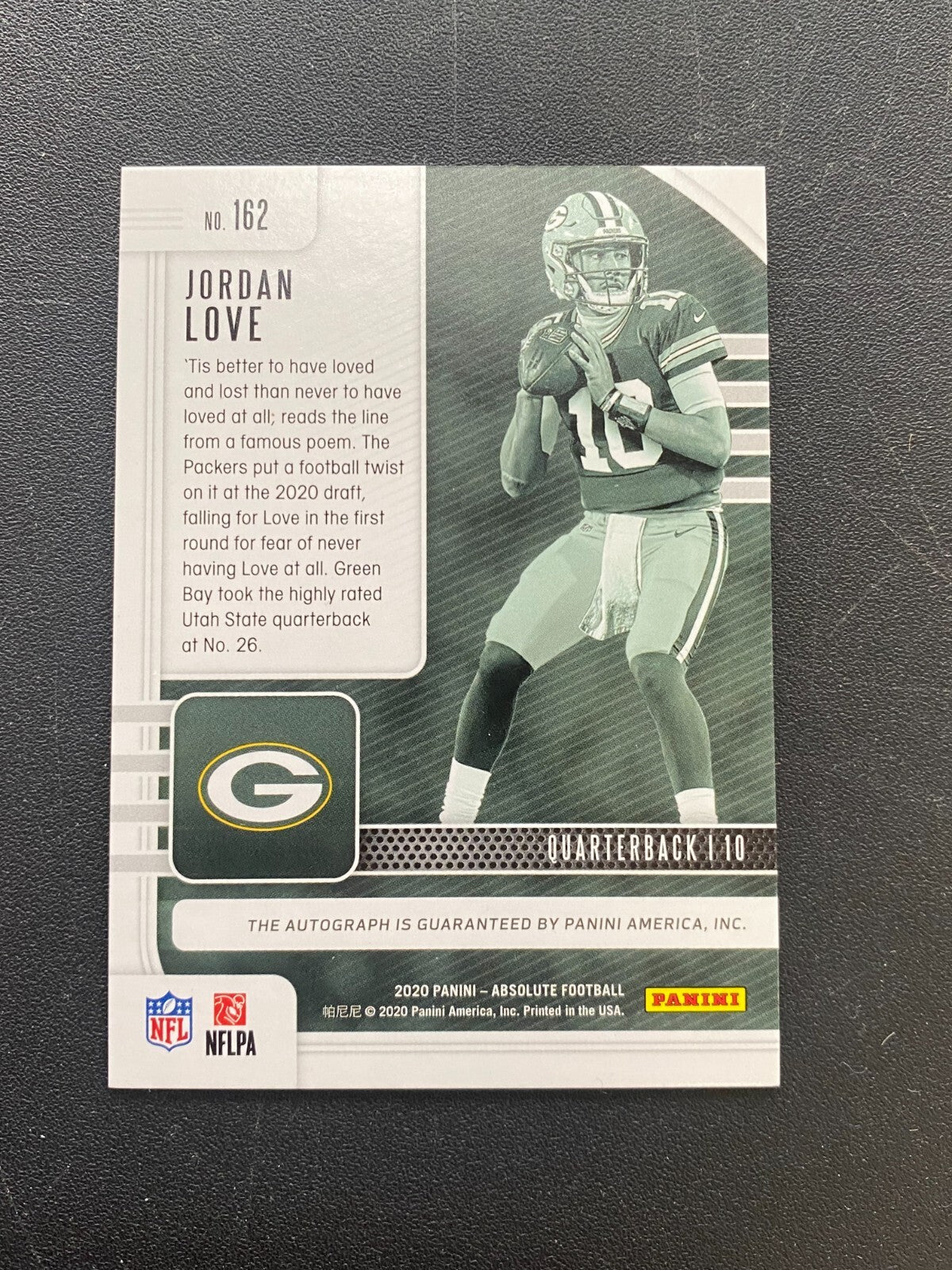 Jordan Love 2020 Absolute Green Spectrum Auto Autograph RC Rookie Packers 13/25