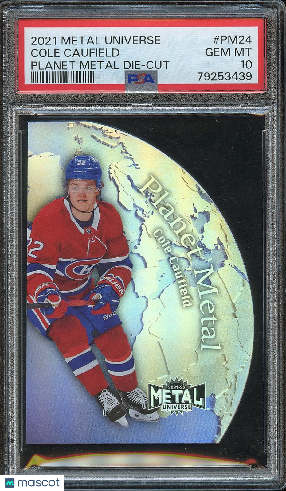 Cole Caufield 2021 Metal Universe Planet Die-Cut RC Montreal Canadiens PSA 10