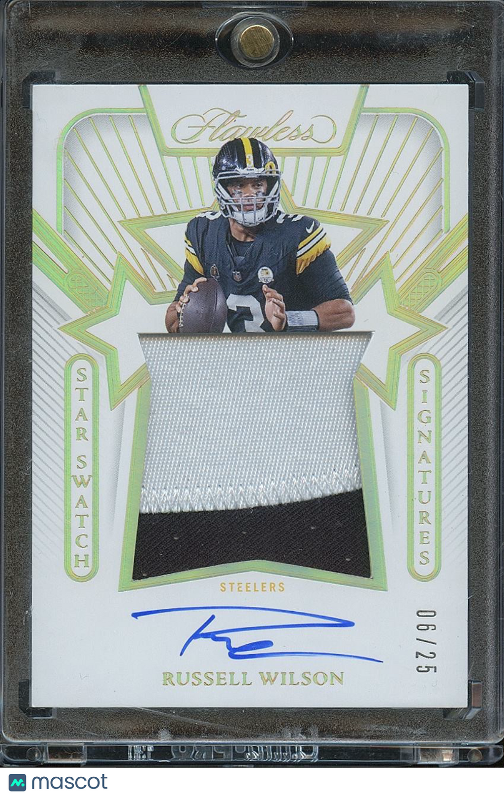 Russell Wilson 2024 Flawless Auto Autograph Patch Pittsburgh Steelers 6/25