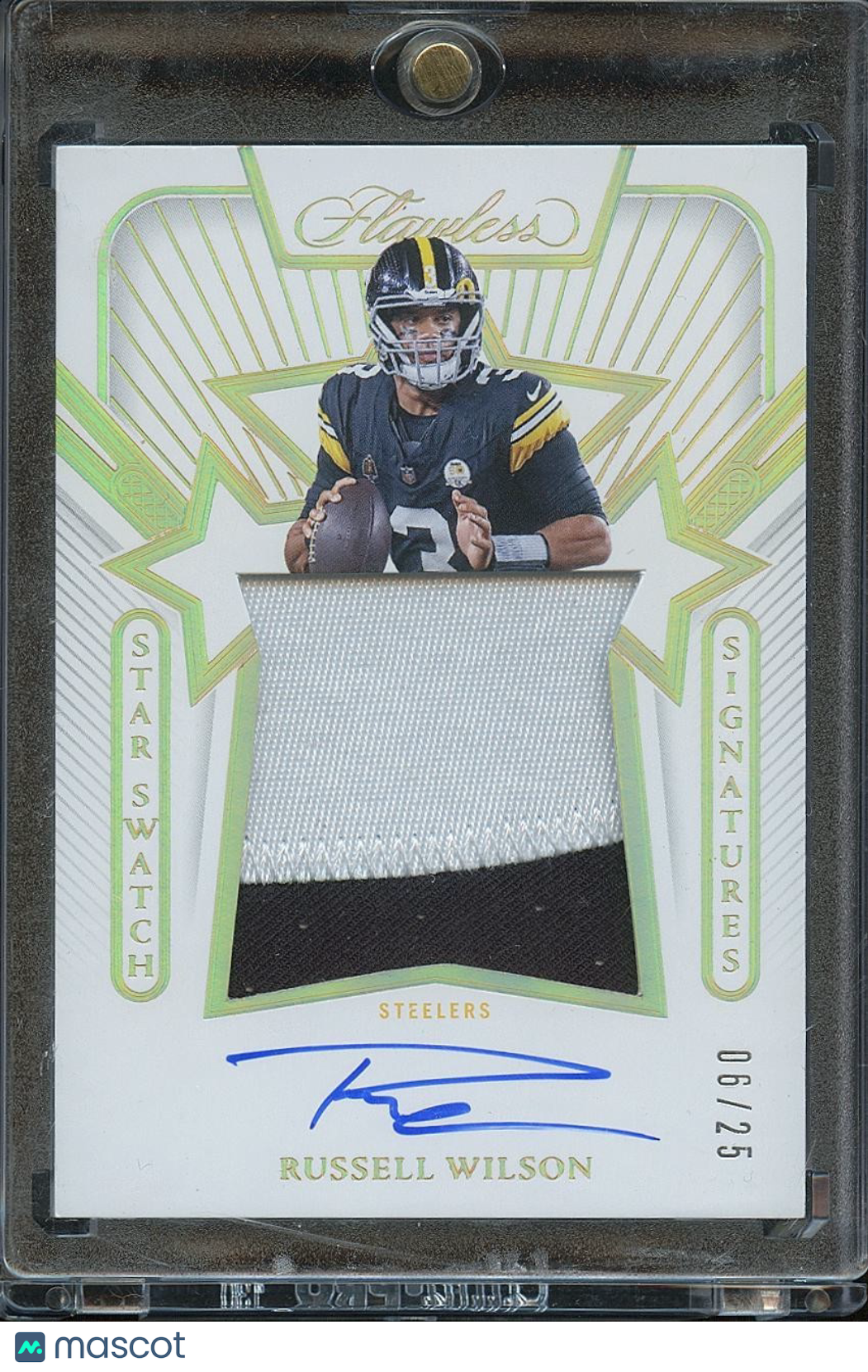 Russell Wilson 2024 Flawless Auto Autograph Patch Pittsburgh Steelers 6/25