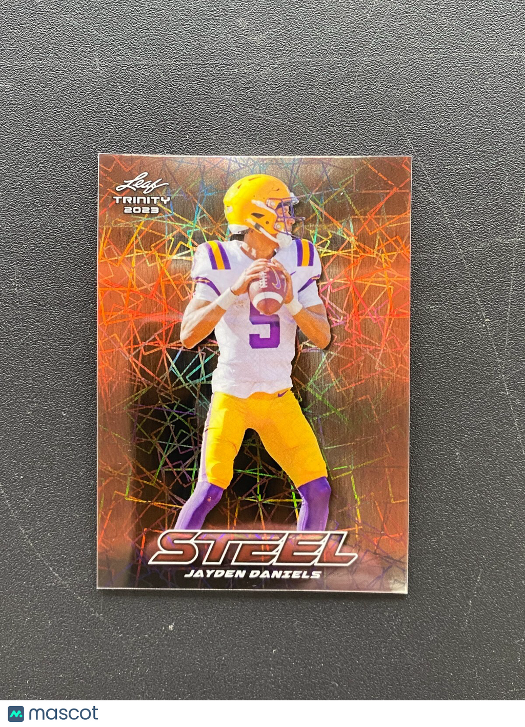 Jayden Daniels 2023 Leaf Trinity Steel Rookie RC LSU Tigers Commanders 12/15