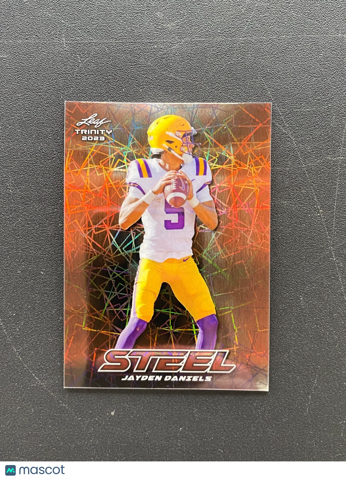 Jayden Daniels 2023 Leaf Trinity Steel Rookie RC LSU Tigers Commanders 12/15