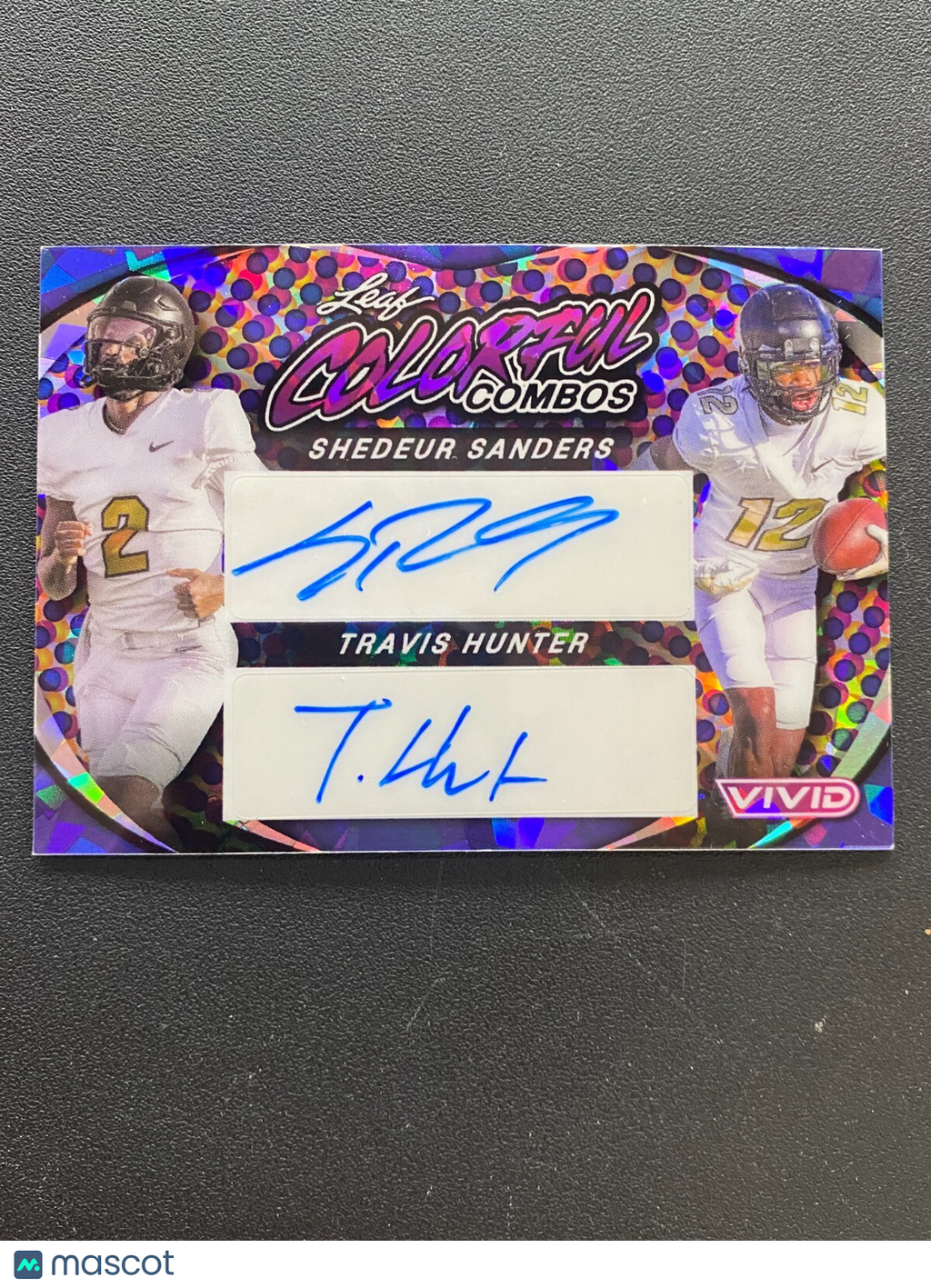 Shedeur Sanders / Travis Hunter 2024 Leaf Vivid Dual Auto Autograph Colorado 7/7