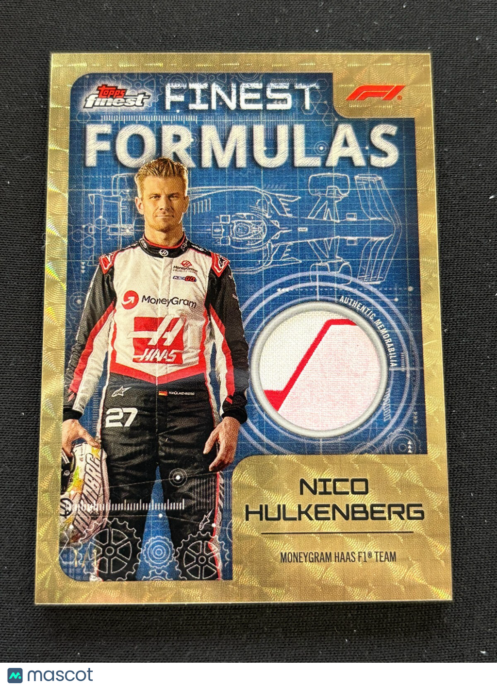 Nico Hulkenberg 2024 Topps Finest SUPERFRACTOR Patch HAAS F1 Formula One 1/1