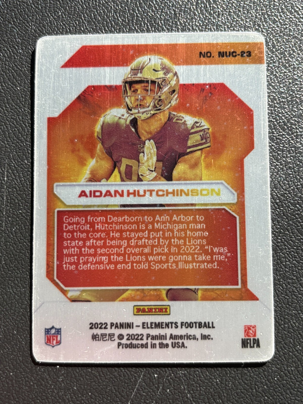 Aidan Hutchinson 2022 Elements Nuclear SSP CASE HIT Rookie RC Detroit Lions