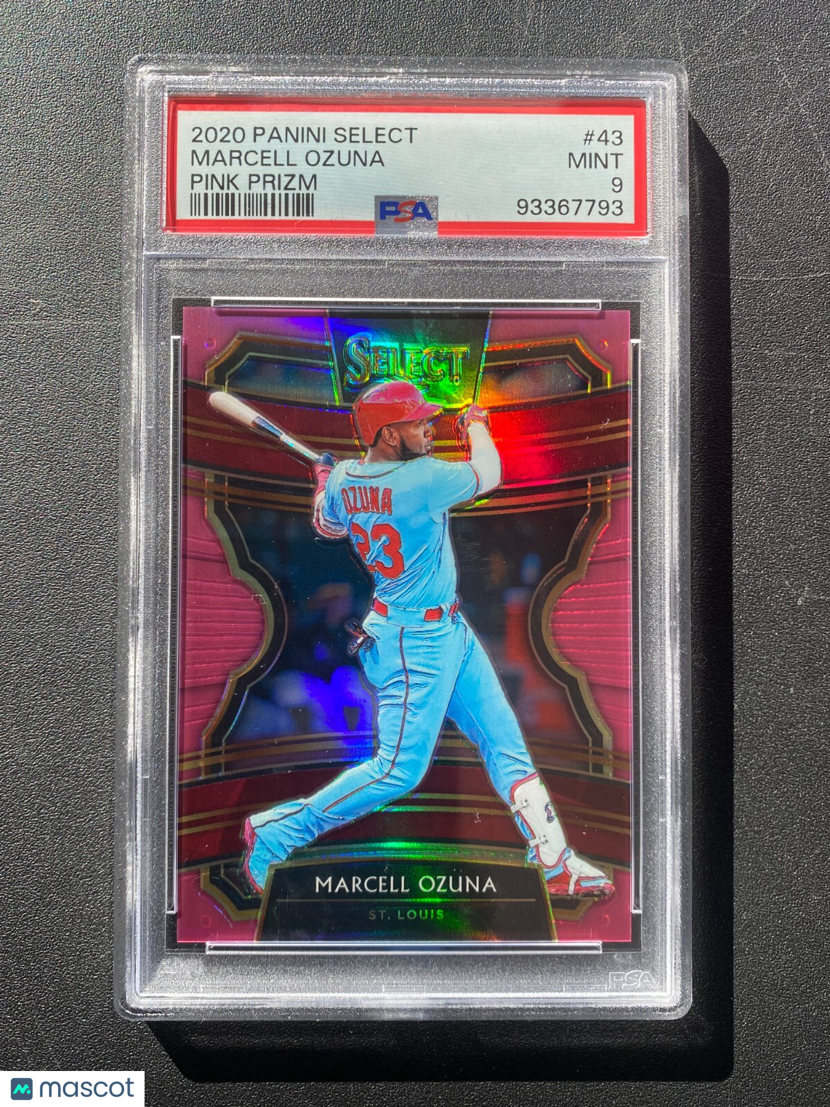 Marcell Ozuna 2020 Select Pink Prizm SSP St. Louis Cardinals Braves PSA 9 8/10
