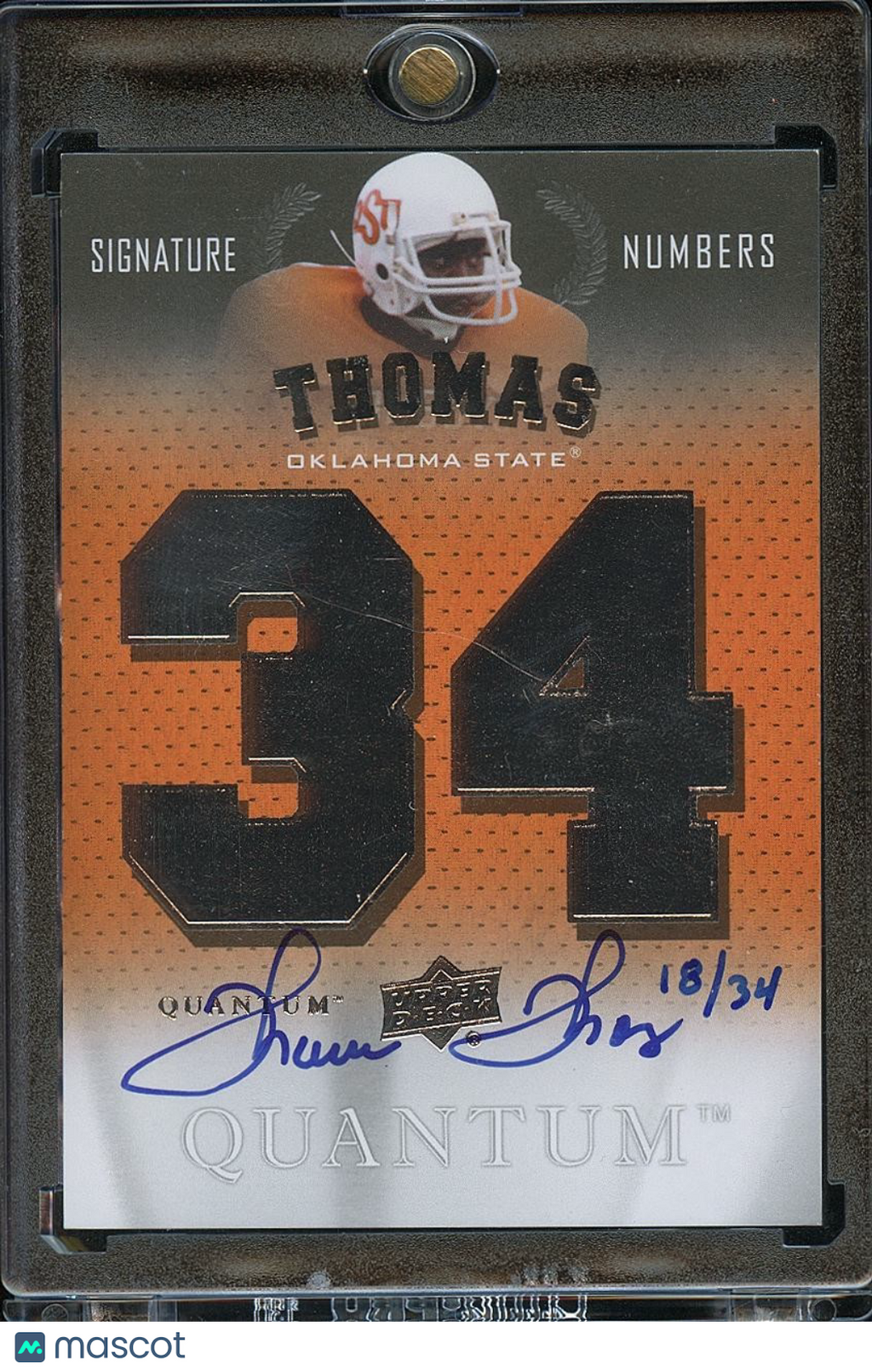 Thurman Thomas 2013 Upper Deck Quantum Auto Autograph Oklahoma State 18/34