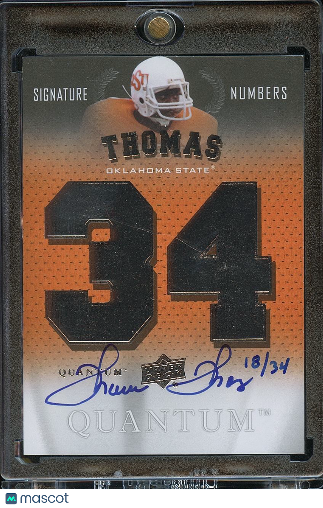Thurman Thomas 2013 Upper Deck Quantum Auto Autograph Oklahoma State 18/34
