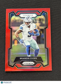 Brandin Cooks 2023 Prizm Retail Red Prizm SSP Shortprint Dallas Cowboys