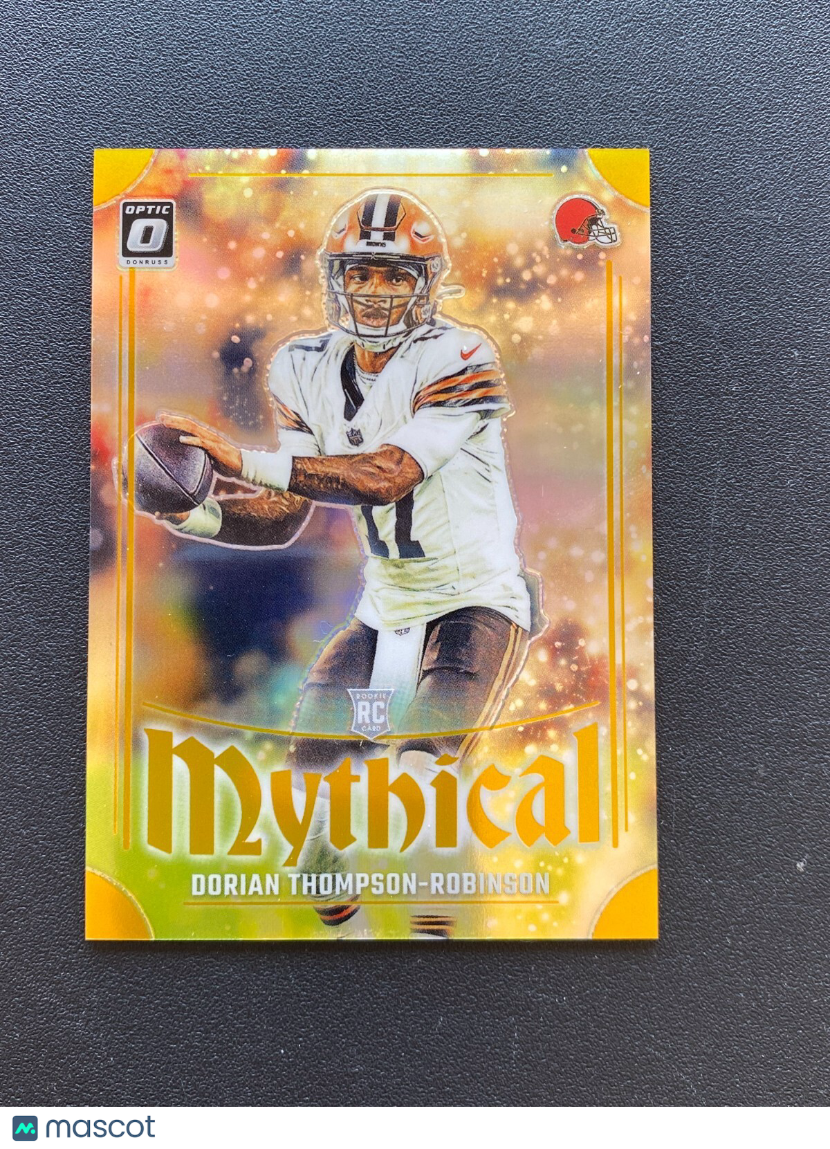 Dorian Thompson-Robinson 2023 Optic Mythical GOLD Prizm RC Rookie Browns 5/10
