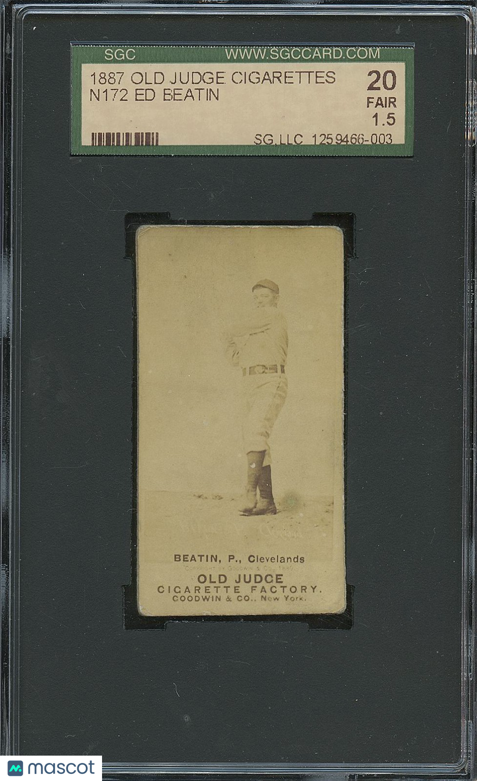 Ed Beatin 1887 Old Judge Cigarettes N172 Detroit Wolverines SGC 20