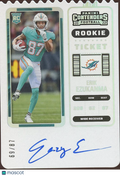 Erik Ezukanma 2022 Contenders Ticket Stub Auto Autograph RC Miami Dolphins 69/87