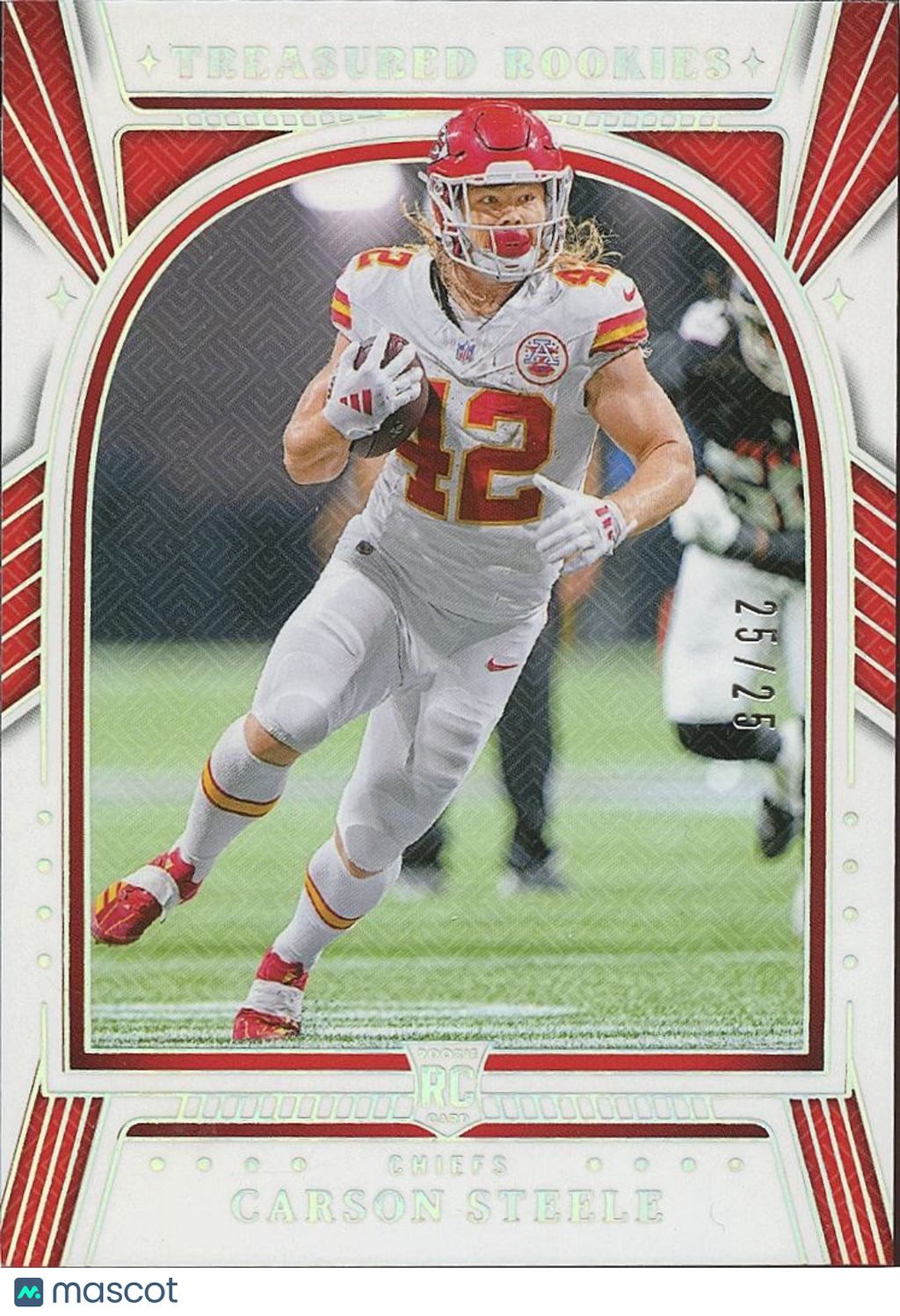 Carson Steele 2024 National Treasures HOLO Rookie RC Kansas City Chiefs 25/25