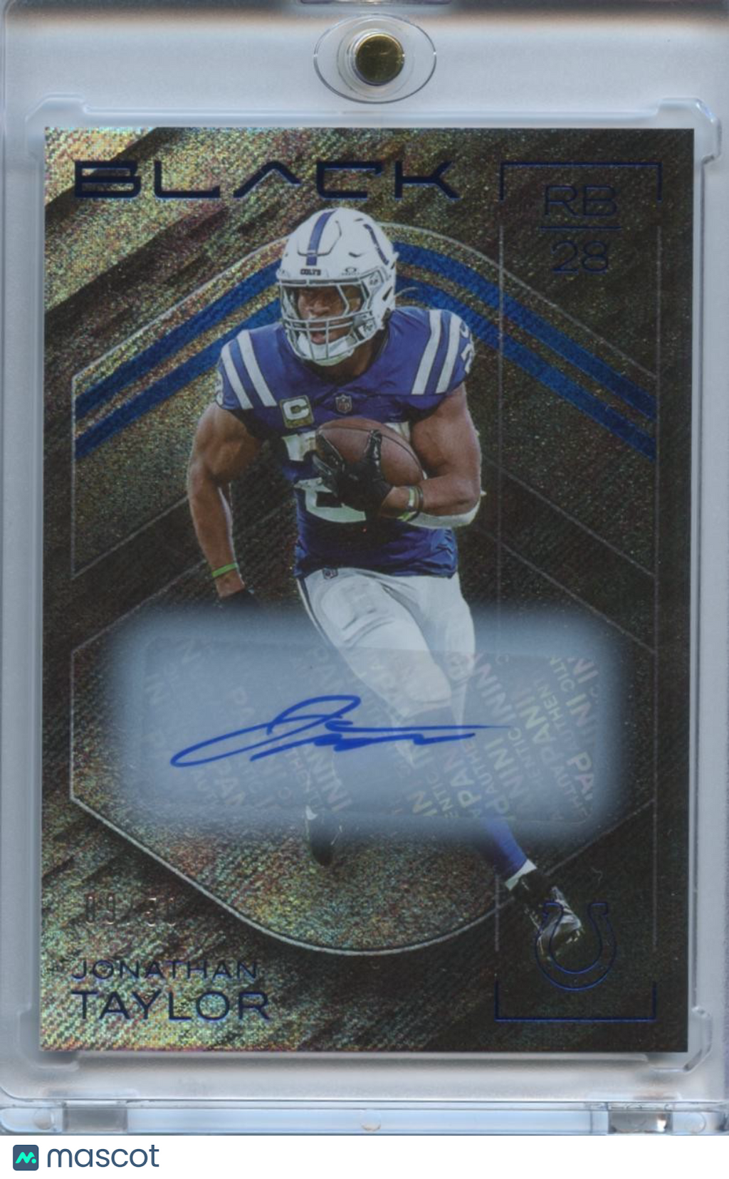 Jonathan Taylor 2025 Panini Black Blue Auto Autograph Indianapolis Colts 9/50