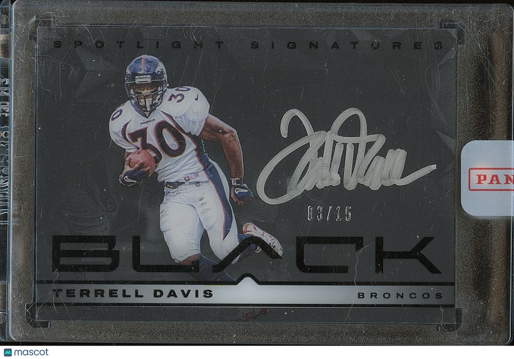 Terrell Davis 2023 Black Spotlight Auto Autograph Denver Broncos 3/15