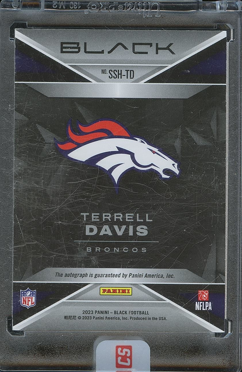Terrell Davis 2023 Black Spotlight Auto Autograph Denver Broncos 3/15