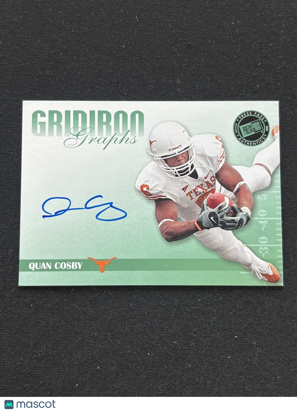 Quan Cosby 2009 Press Pass On Card Auto Autograph RC Texas Longhorns 16/25