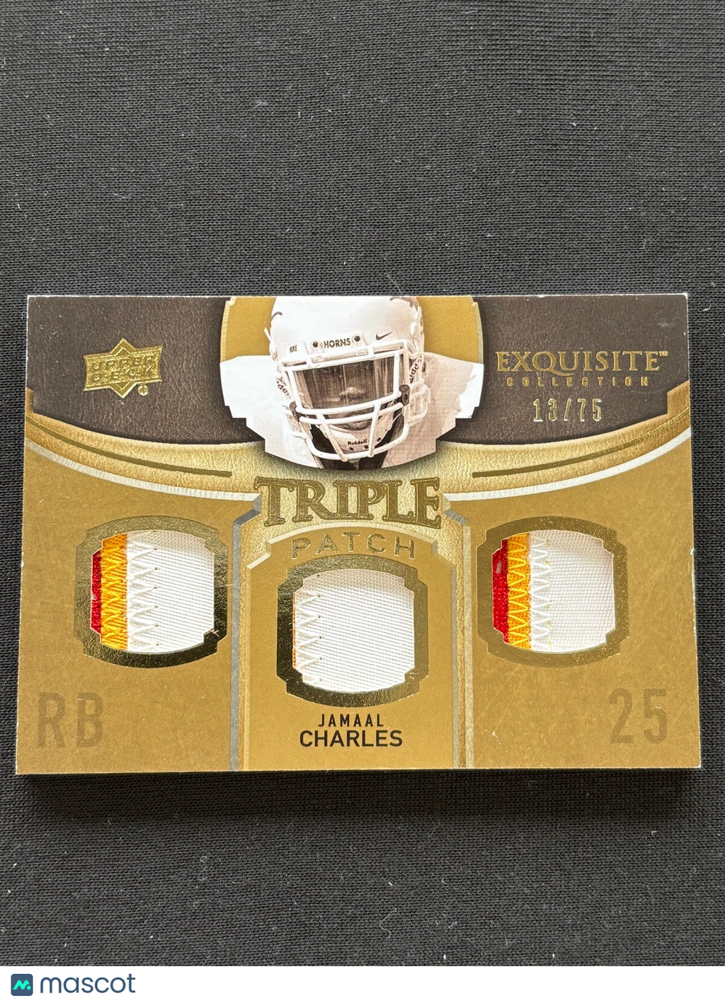 Jamaal Charles 2010 Upper Deck Exquisite Game Worn Patch Longhorns Chiefs 13/75