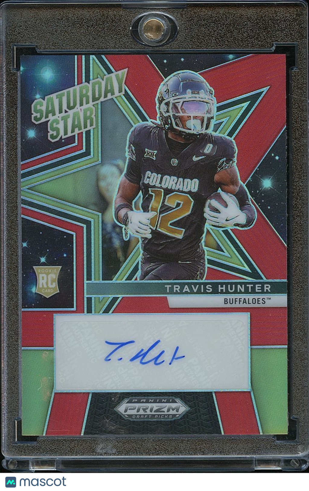 Travis Hunter 2025 Prizm Draft Red Auto Autograph RC Colorado Jaguars 4/100